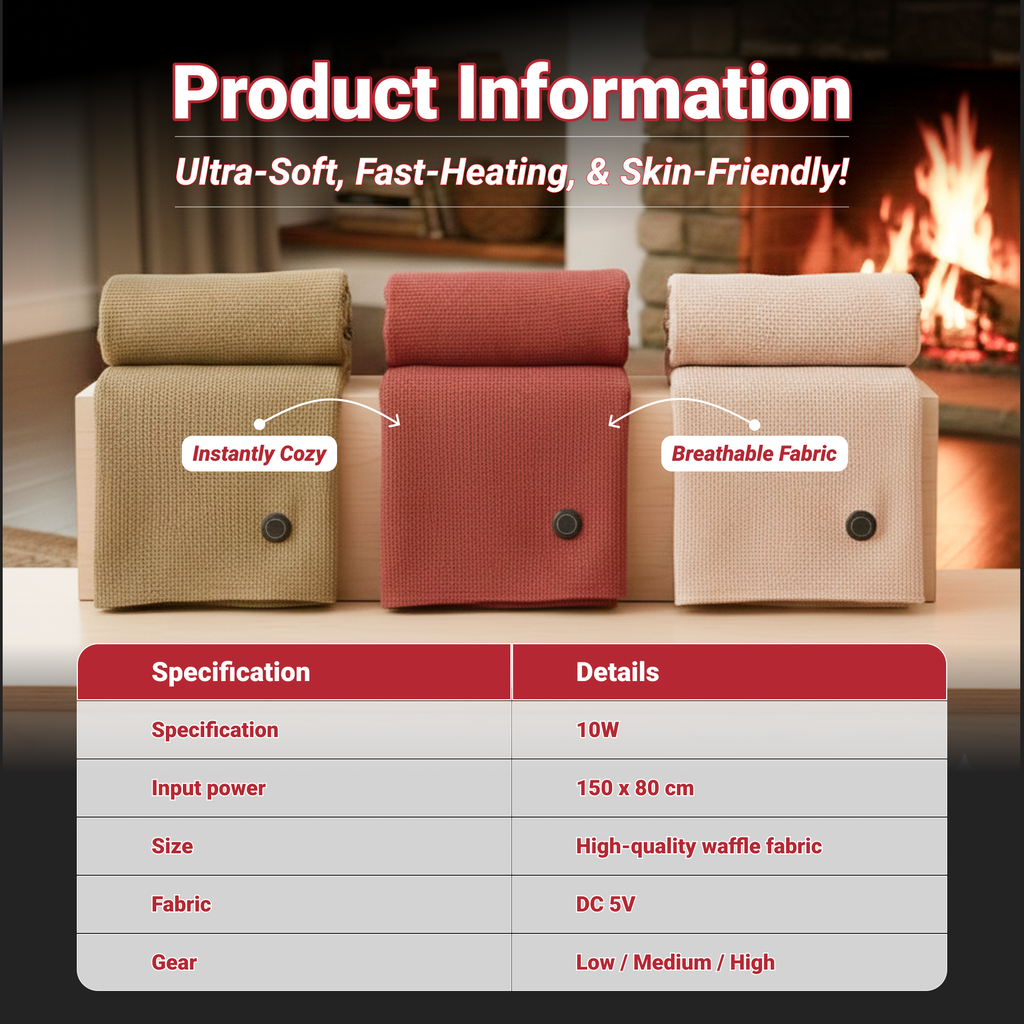 🎄LAST DAY 50% OFF🔥Portable Heated Blanket Shawl